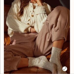 Free People Stellan Breeches Trouser Pants High Rise Balloon Neutral Equestrian